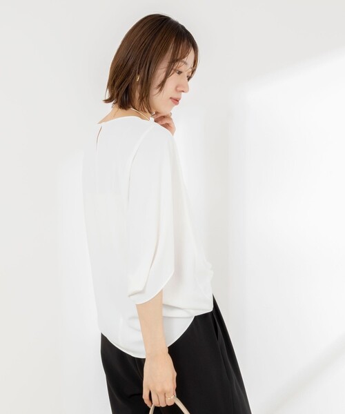 NOLLEY’S(ノーリーズ)の「【WEB限定】ウォッシャブルジョーゼットコクーンブラウス(シャツ/ブラウス・レディース・チャコールグレー/ホワイト/ブラック・38)」の5枚目の写真