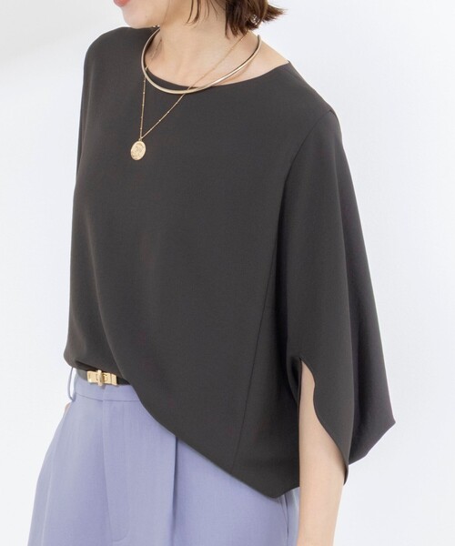 NOLLEY’S(ノーリーズ)の「【WEB限定】ウォッシャブルジョーゼットコクーンブラウス(シャツ/ブラウス・レディース・チャコールグレー/ホワイト/ブラック・38)」の6枚目の写真