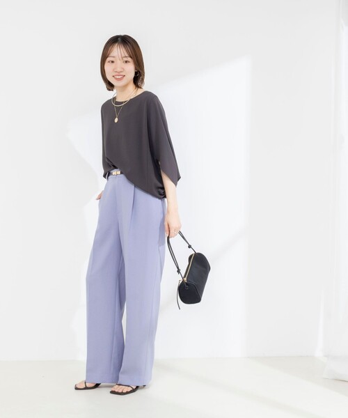 NOLLEY’S(ノーリーズ)の「【WEB限定】ウォッシャブルジョーゼットコクーンブラウス(シャツ/ブラウス・レディース・チャコールグレー/ホワイト/ブラック・38)」の7枚目の写真