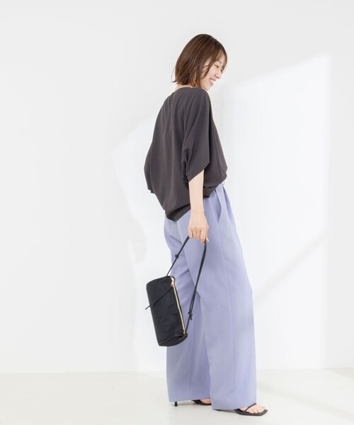 NOLLEY’S(ノーリーズ)の「【WEB限定】ウォッシャブルジョーゼットコクーンブラウス(シャツ/ブラウス・レディース・チャコールグレー/ホワイト/ブラック・38)」の9枚目の写真