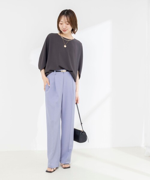 NOLLEY’S(ノーリーズ)の「【WEB限定】ウォッシャブルジョーゼットコクーンブラウス(シャツ/ブラウス・レディース・チャコールグレー/ホワイト/ブラック・38)」の10枚目の写真