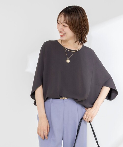 NOLLEY’S(ノーリーズ)の「【WEB限定】ウォッシャブルジョーゼットコクーンブラウス(シャツ/ブラウス・レディース・チャコールグレー/ホワイト/ブラック・38)」の13枚目の写真