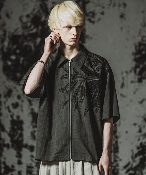 NO ID.(ノーアイディ)の「【NO ID.】Art Stitch ZIP SH BLZ / アート ステッチ ジップ シャツ ブルゾン(シャツ/ブラウス・メンズ・ブラウン/ブラック/グレー・ONE SIZE)」の11枚目の写真