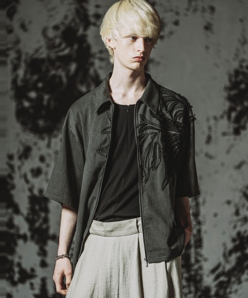 NO ID.(ノーアイディ)の「【NO ID.】Art Stitch ZIP SH BLZ / アート ステッチ ジップ シャツ ブルゾン(シャツ/ブラウス・メンズ・ブラウン/ブラック/グレー・ONE SIZE)」の13枚目の写真