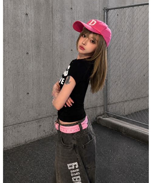 inst.ALL（インストール）の「ストリートロゴコンパクトTシャツ（Tシャツ/カットソー・レディース・ホワイト/ブラック・M）」の7枚目の写真