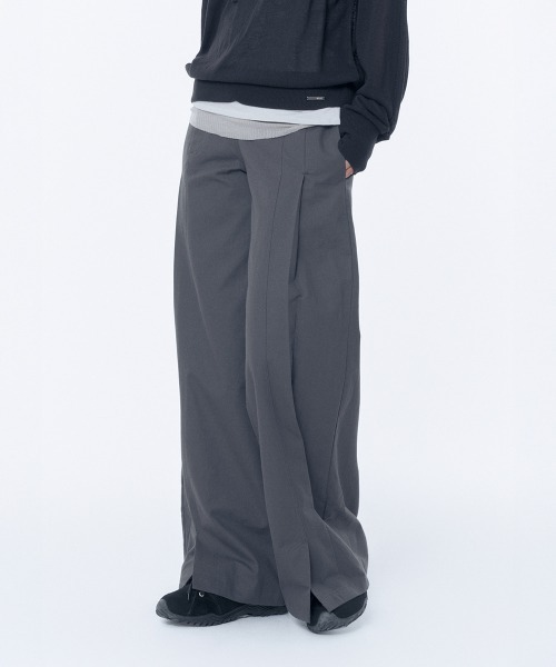 Miseki SEOUL(ミセキソウル)の「SIDE FLY WIDE PANTS(その他パンツ・レディース・ブラック/チャコールグレー・2/1)」の2枚目の写真