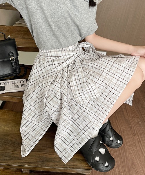 Miniministore(ミニミニストア)の「スカパン スカート チェック柄 春夏(スカート・レディース・ベージュ/ブラック/ホワイト・L/S/XL/M)」の22枚目の写真