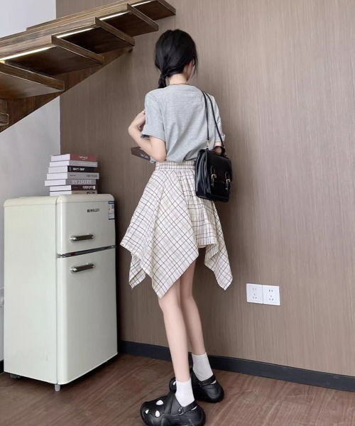 Miniministore(ミニミニストア)の「スカパン スカート チェック柄 春夏(スカート・レディース・ベージュ/ブラック/ホワイト・L/S/XL/M)」の20枚目の写真