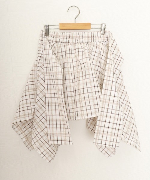 Miniministore(ミニミニストア)の「スカパン スカート チェック柄 春夏(スカート・レディース・ベージュ/ブラック/ホワイト・L/S/XL/M)」の7枚目の写真