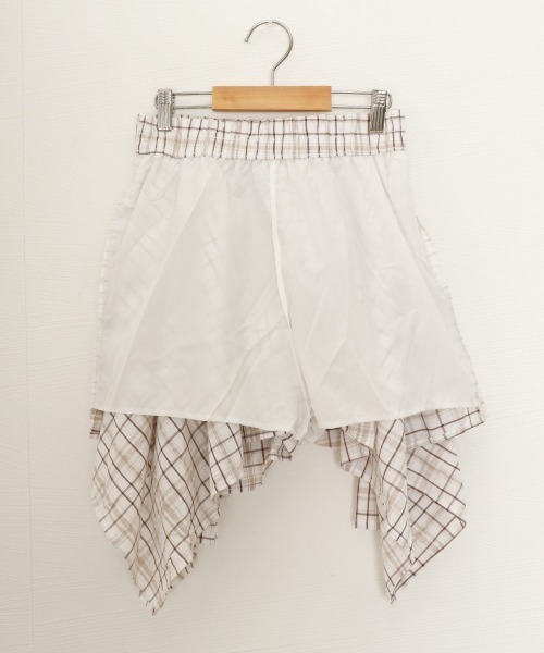 Miniministore(ミニミニストア)の「スカパン スカート チェック柄 春夏(スカート・レディース・ベージュ/ブラック/ホワイト・L/S/XL/M)」の6枚目の写真