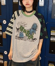 FreeZone（フリーゾーン）の「クレイジーパターン ラグランプリントTシャツ（Tシャツ/カットソー）」