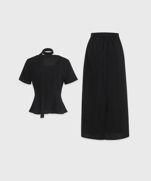 MICANE（ミケーネ）の「メモリアリングルペプラムブラウス - スカートセットアップ（シャツ/ブラウス・レディース・ブラック・SMALL/MEDIUM/LARGE/X-LARGE）」の7枚目の写真