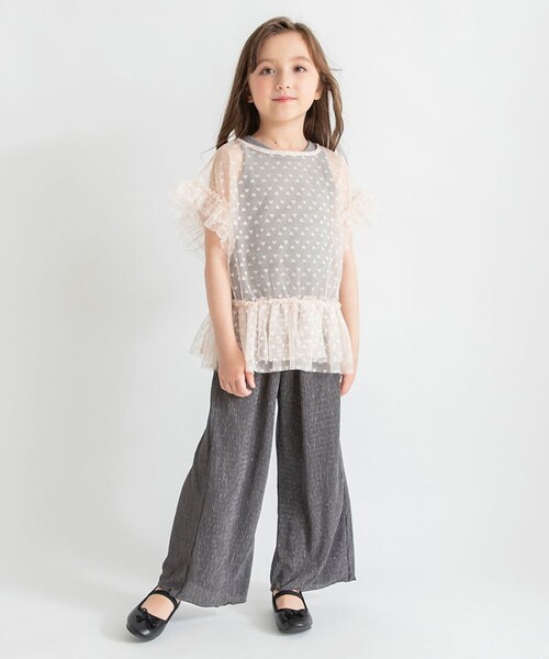 BRANSHES(ブランシェス)の「【プチレディ】ハート柄チュールトップスセット(Tシャツ/カットソー・キッズ・ピンク/ブラック・150/130/120/90/110/140/100)」の15枚目の写真