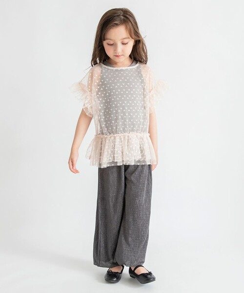 BRANSHES(ブランシェス)の「【プチレディ】ハート柄チュールトップスセット(Tシャツ/カットソー・キッズ・ピンク/ブラック・150/130/120/90/110/140/100)」の16枚目の写真