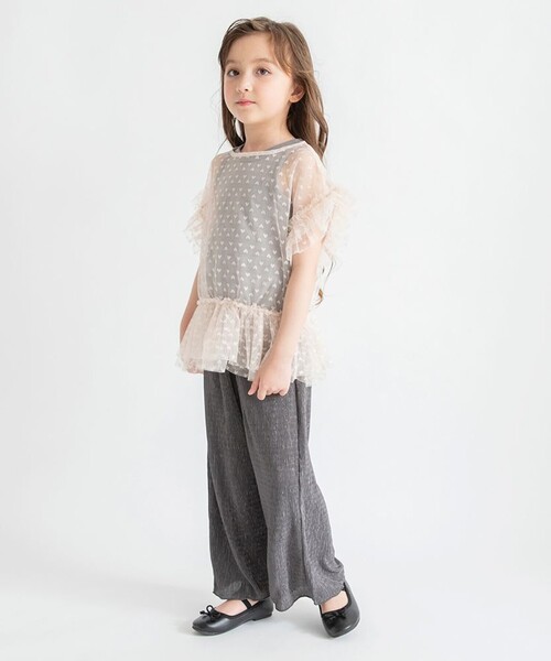 BRANSHES(ブランシェス)の「【プチレディ】ハート柄チュールトップスセット(Tシャツ/カットソー・キッズ・ピンク/ブラック・150/130/120/90/110/140/100)」の17枚目の写真