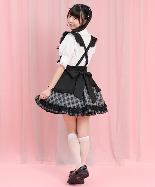 Secret Honey(シークレットハニー)の「レースアップミニエプロンスカート(スカート・レディース・レッド/ブラック・MEDIUM)」の12枚目の写真