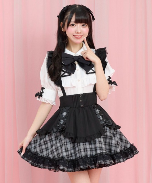 Secret Honey(シークレットハニー)の「レースアップミニエプロンスカート(スカート・レディース・レッド/ブラック・MEDIUM)」の13枚目の写真