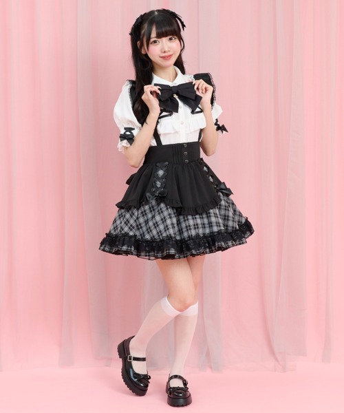 Secret Honey(シークレットハニー)の「レースアップミニエプロンスカート(スカート・レディース・レッド/ブラック・MEDIUM)」の14枚目の写真