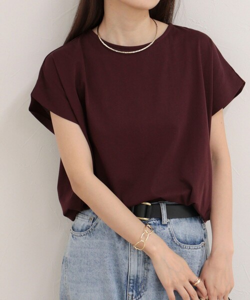 fredy emue（フレディエミュ）の「シルケットタックデザインTシャツ（Tシャツ/カットソー・レディース・オフホワイト/ブラウン/オレンジ/チャコールグレー・38）」の3枚目の写真