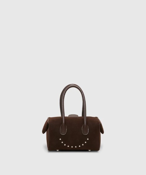 ADD CULUMN(アドカラム)の「【ADD CULUMN/アドカラム】ミニボストンバッグ スエード LOP STUDS BOSTON S NUBUCK(ハンドバッグ・レディース・ダークブラウン/チャコールグレー・FREE)」の2枚目の写真