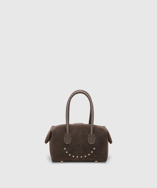 ADD CULUMN(アドカラム)の「【ADD CULUMN/アドカラム】ミニボストンバッグ スエード LOP STUDS BOSTON S NUBUCK(ハンドバッグ・レディース・ダークブラウン/チャコールグレー・FREE)」の1枚目の写真