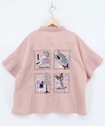 ScoLar | 562234:デザイナーの日常柄刺繍 袖プリーツ付きシャツ(シャツ/ブラウス)