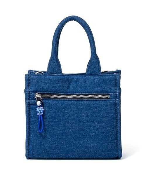 MANIUNO(マニウノ)の「MANIUNO(マニウノ) Denim デニムスクエアミニトート(S)(トートバッグ・メンズ・ネイビー/カーキ・FREE)」の1枚目の写真