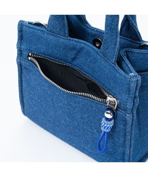 MANIUNO(マニウノ)の「MANIUNO(マニウノ) Denim デニムスクエアミニトート(S)(トートバッグ・メンズ・ネイビー/カーキ・FREE)」の6枚目の写真