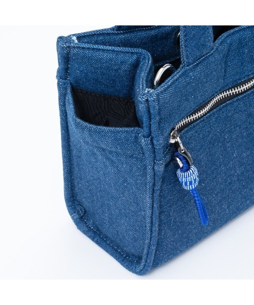 MANIUNO(マニウノ)の「MANIUNO(マニウノ) Denim デニムスクエアミニトート(S)(トートバッグ・メンズ・ネイビー/カーキ・FREE)」の11枚目の写真