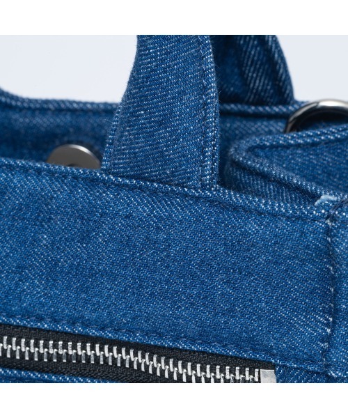 MANIUNO(マニウノ)の「MANIUNO(マニウノ) Denim デニムスクエアミニトート(S)(トートバッグ・メンズ・ネイビー/カーキ・FREE)」の14枚目の写真