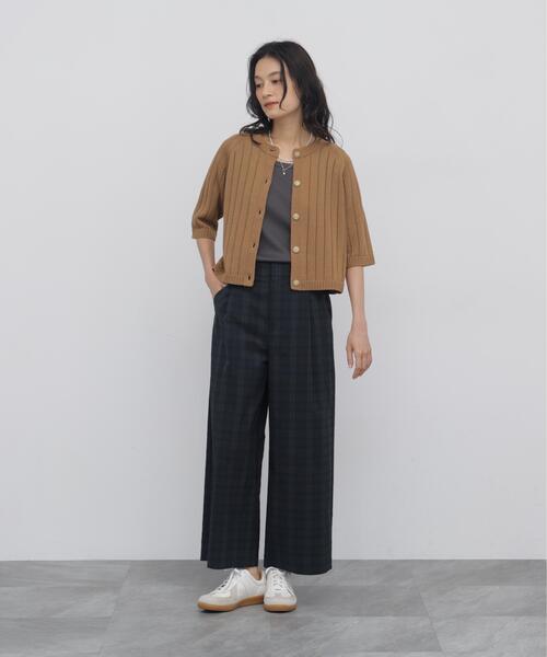 human woman(ヒューマンウーマン)の「◆【吸湿速乾 / マルチサイズ】クールマックスサッカーガウチョパンツ(その他パンツ・レディース・グリーン系その他4/ネイビー・LARGE/SMALL/MEDIUM)」の11枚目の写真