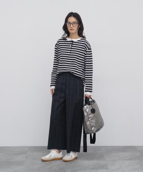 human woman(ヒューマンウーマン)の「◆【吸湿速乾 / マルチサイズ】クールマックスサッカーガウチョパンツ(その他パンツ・レディース・グリーン系その他4/ネイビー・LARGE/SMALL/MEDIUM)」の12枚目の写真
