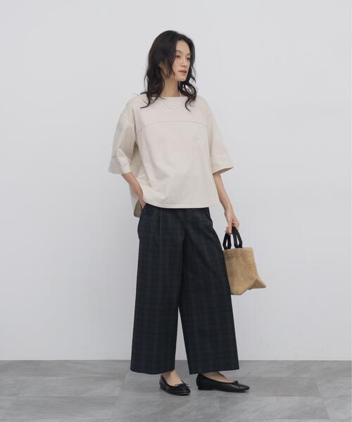 human woman(ヒューマンウーマン)の「◆【吸湿速乾 / マルチサイズ】クールマックスサッカーガウチョパンツ(その他パンツ・レディース・グリーン系その他4/ネイビー・LARGE/SMALL/MEDIUM)」の13枚目の写真