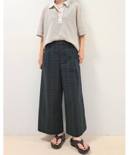 human woman(ヒューマンウーマン)の「◆【吸湿速乾 / マルチサイズ】クールマックスサッカーガウチョパンツ(その他パンツ・レディース・グリーン系その他4/ネイビー・LARGE/SMALL/MEDIUM)」の22枚目の写真
