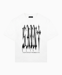 SPゴシックビッグロゴヘビーウェイトクロップ半袖Tシャツホワイト