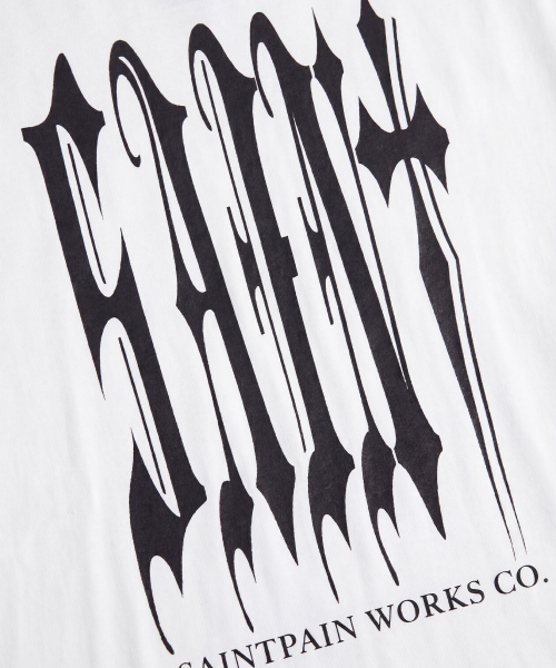 SAINTPAIN(セイントペイン)の「SPゴシックビッグロゴヘビーウェイトクロップ半袖Tシャツホワイト(Tシャツ/カットソー・レディース・その他・MEDIUM/LARGE)」の3枚目の写真