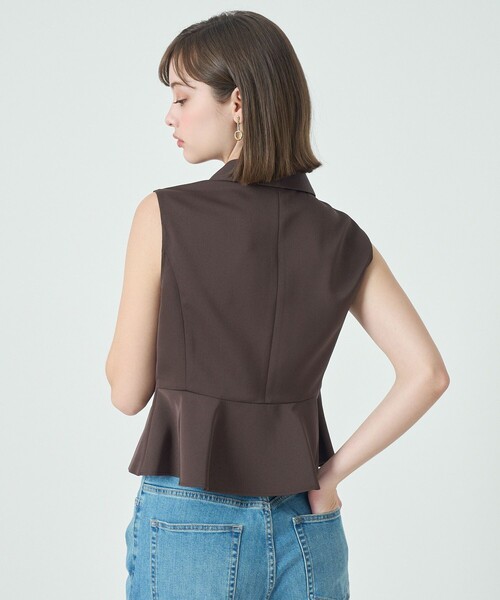 ANAYI（アナイ）の「トリアセツイル衿付きジレブラウス〈セットアップ対応商品〉（シャツ/ブラウス・レディース・ブラウン/ネイビー/ホワイト・38/36）」の7枚目の写真