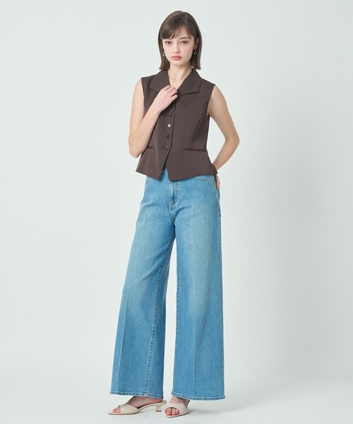 ANAYI（アナイ）の「トリアセツイル衿付きジレブラウス〈セットアップ対応商品〉（シャツ/ブラウス・レディース・ブラウン/ネイビー/ホワイト・38/36）」の8枚目の写真