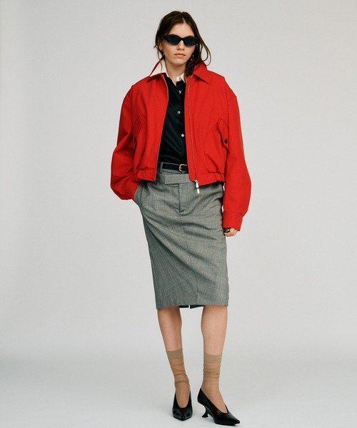 PRANK PROJECT(プランクプロジェクト)の「【2026Autumn Pre-Order】ダブルウエストドレープミディスカート / Double-Waist Drape Midi Skirt(スカート・レディース・グレー/マルチ・38/36)」の18枚目の写真