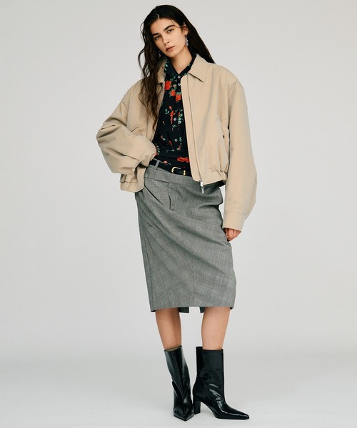 PRANK PROJECT(プランクプロジェクト)の「【2026Autumn Pre-Order】ダブルウエストドレープミディスカート / Double-Waist Drape Midi Skirt(スカート・レディース・グレー/マルチ・38/36)」の20枚目の写真