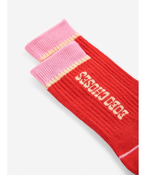 BOBO CHOSES(ボボショーズ)の「Bobo Choses long socks(ソックス/靴下・キッズ・レッド・13cm/13-14cm)」の3枚目の写真