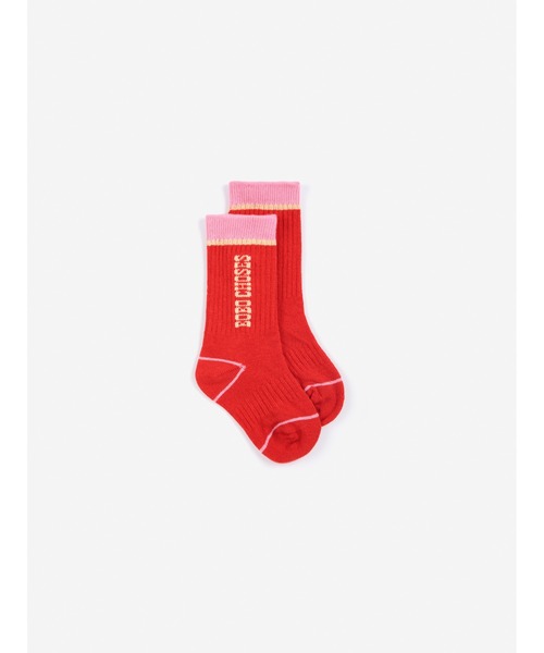 BOBO CHOSES(ボボショーズ)の「Bobo Choses long socks(ソックス/靴下・キッズ・レッド・13cm/13-14cm)」の2枚目の写真