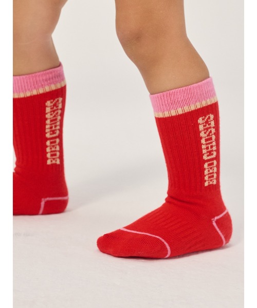 BOBO CHOSES(ボボショーズ)の「Bobo Choses long socks(ソックス/靴下・キッズ・レッド・13cm/13-14cm)」の7枚目の写真
