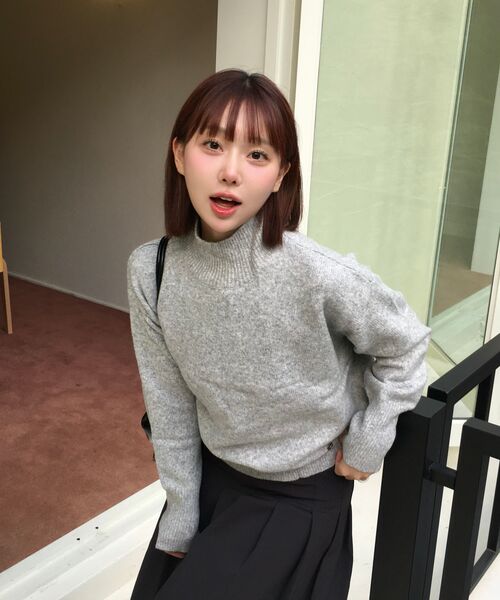 MIND BRIDGE WOMEN（マインドブリッジウーマン）の「[W][エアウル]ハーフネックニット - 2カラー（ニット/セーター・レディース・ミント/グレー・55/66）」の10枚目の写真