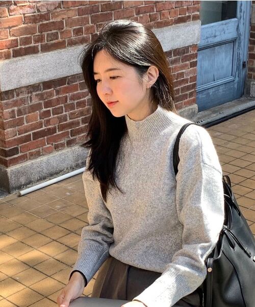 MIND BRIDGE WOMEN（マインドブリッジウーマン）の「[W][エアウル]ハーフネックニット - 2カラー（ニット/セーター・レディース・ミント/グレー・55/66）」の11枚目の写真