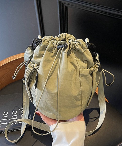 SETUP7（セットアップセブン）の「【SETUP7】ナイロンバケツバッグ ショルダーバッグ SCCH（ショルダーバッグ・レディース・ブラック/グレー/グリーン/ベージュ・FREE）」の9枚目の写真