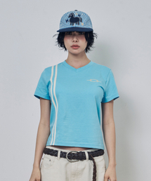 ルーザーズリーグ フットボール Vネック 半袖Tシャツ スカイブルー