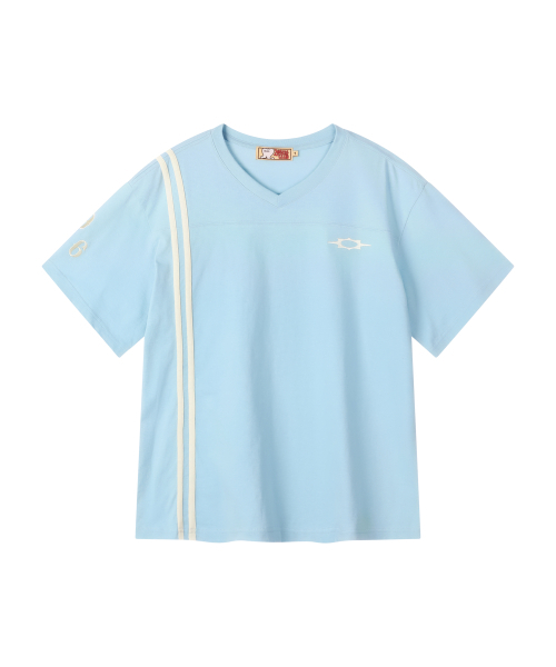 LOSERS CLUB(ルーザーズクラブ)の「ルーザーズリーグ フットボール Vネック 半袖Tシャツ スカイブルー(Tシャツ/カットソー・レディース・その他・0/1/2)」の2枚目の写真