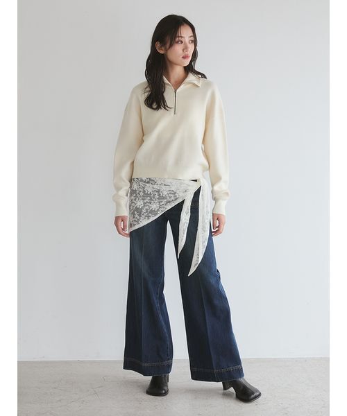 Mila Owen(ミラオーウェン)の「カシミヤ混ハーフジップニットプルオーバー(ニット/セーター・レディース・ピンク/アイボリー/ネイビー/キャメル・F)」の18枚目の写真