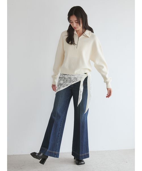 Mila Owen(ミラオーウェン)の「カシミヤ混ハーフジップニットプルオーバー(ニット/セーター・レディース・ピンク/アイボリー/ネイビー/キャメル・F)」の19枚目の写真